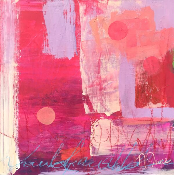 Let's Celebrate mixed media abstract painting by Nancy Joyce