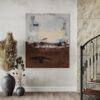 Grounded Serenity abstract painting shown in a commercial interior setting