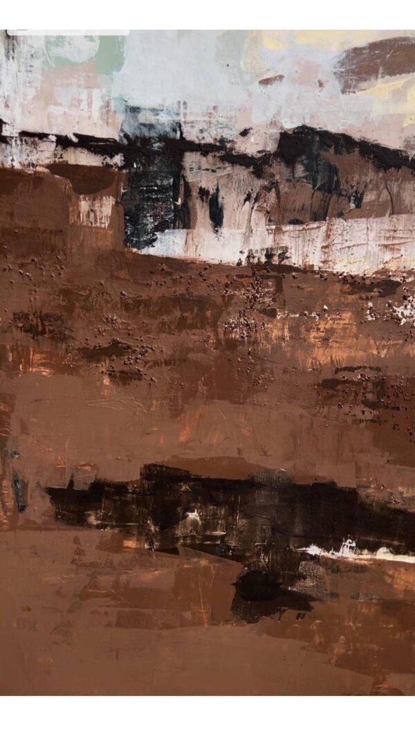 Detail of Grounded Serenity abstract painting by Nancy Joyce