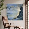Letting Go abstract landscape painting shown in an interior setting