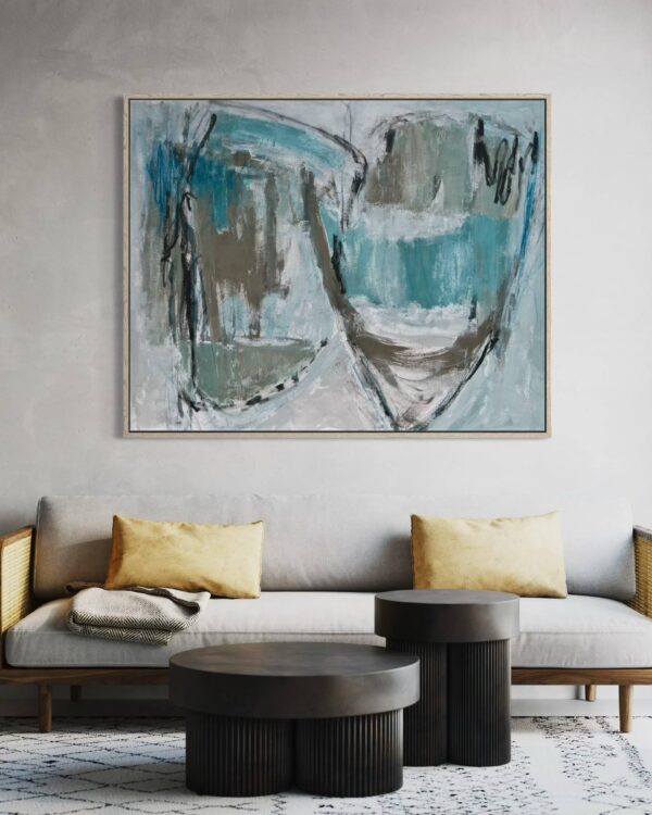 IMG_7196 Infinity abstract painting shown above sofa in an interior setting