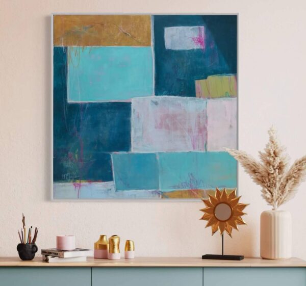 Baja Blues abstracto painting by artist Nancy Joyce