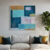 Baja Blues abstract art mixed media painting by Nancy Joyce