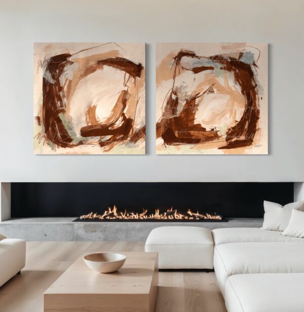 nancy-joyce-beyond-the-edge-abstract-painting-fireplace Abstract desert inspired landscape painting by Nancy Joyce
