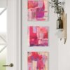 Let’s Celebrate abstract art colorful abstract triptych paintings by Nancy Joyce