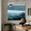 Undercurrent abstract art painting by Nancy Joyce with industrial interior