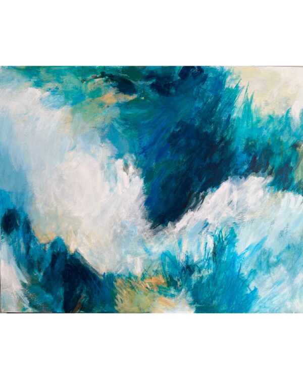 Blue Meadow original abstract art painting by Nancy Joyce
