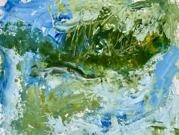nancy-joyce-green-land-abstract-painting Series of eight original abstract paintings on paper by Nancy Joyce