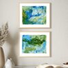 nancy-joyce-green-land-abstract-painting-in-situ4b Wind, water and sea series of original paintings on paper by Nancy Joyce