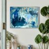 Messy Blue One abstract art painting in situ by Nancy Joyce