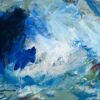 Messy Blue Small abstract art painting by Nancy Joyce Original